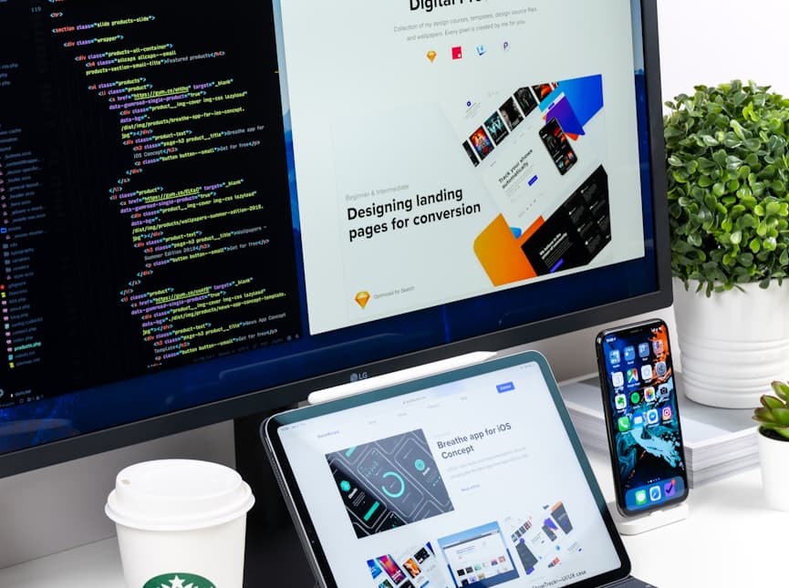 Responsive web design displayed on multiple devices
